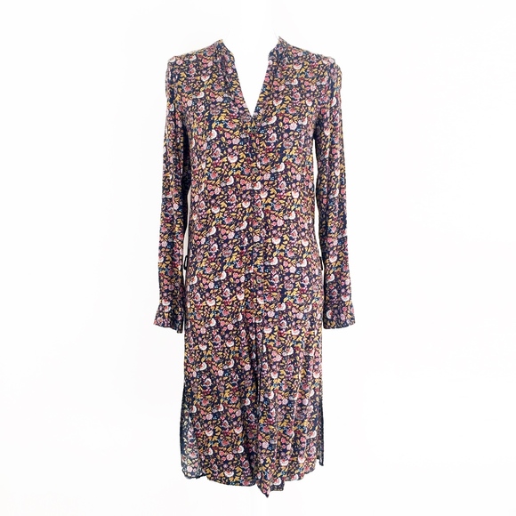 New Look Dresses & Skirts - VINTAGE GARDEN floral midi shirt tunic dress s m